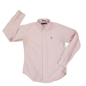Ralph Lauren Classic Fit Button Up Shirt Women's 4 Pink Long Sleeve Preppy